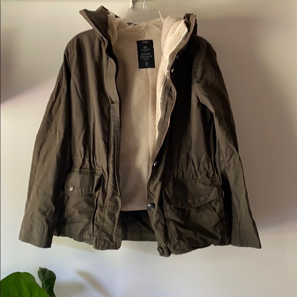 Gap winter warmth green utility jacket with Sherpa